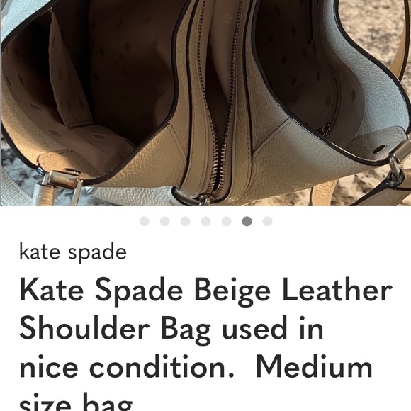 Kate Spade Cream Leather Shoulder Bag Still for Sale!! - Picture 5 of 7
